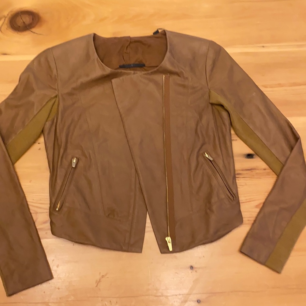 Veda Cropped Leather Jacket
